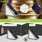 DAMINY Solar Step Light for Outside,2CCT(Warm & Cool),2 Lighting Modes, Stair Light Outdoor Waterproof IP65,Solar Deck Light for Steps,Stairs,Deck,Yard,Patio,Porch and Front Door,6 Pack