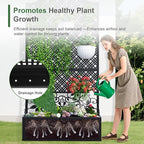 Metal Raised Garden Bed with Trellis & Privacy Screen - 83"x40"x11.8" Freestanding Planter Box for Patio Balcony, Modern Planter with Drainage Holes for Climbing Plants, Flowers & Vegetable