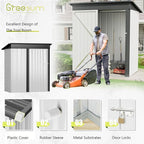 Greesum Metal Outdoor Storage Shed 5FT x 3FT, Steel Utility Tool Shed Storage House with Door & Lock, Metal Sheds Outdoor Storage for Backyard Garden Patio Lawn, White