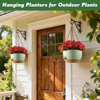 13-inch Oversized Hanging Planter Set of Two,Planters for Indoor and Outdoor Plants.Place Plant pots Across Diverse Settings Including windowsills,Living Room,and Gardens.Green-Brown