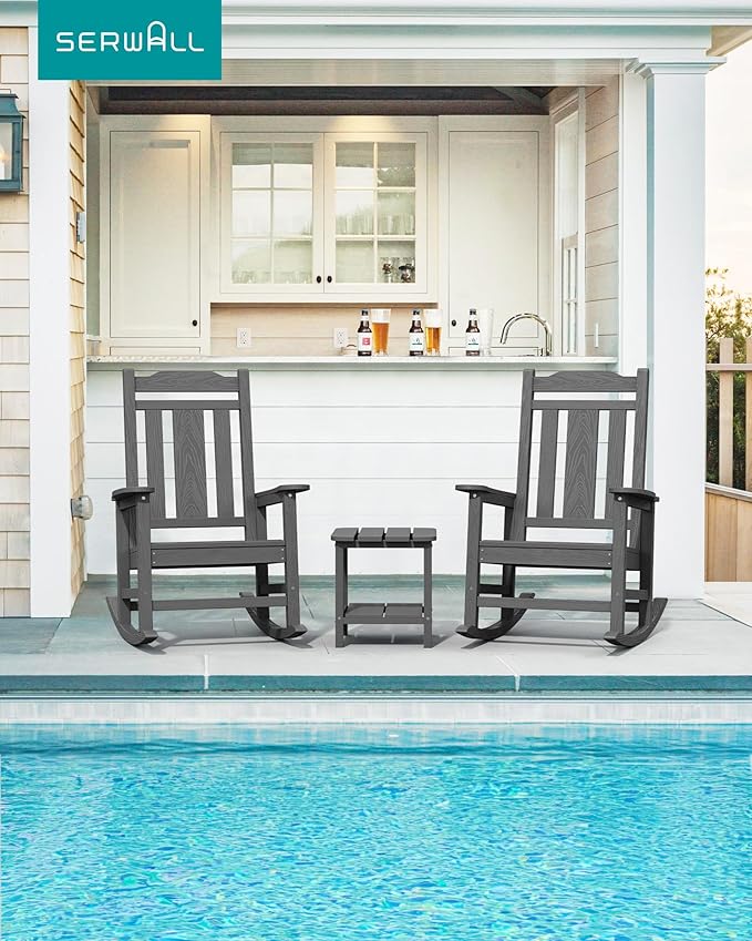 Oversized Rocking Chair Set of 2 Outdoor – Grey