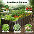 Galvanized Raised Garden Bed Kit Outdoor Patio,6x3x2ft Large Rectangular Metal Planter Boxes,Deep Root Box Planter for Gardening, Vegetables, Flowers, Herbs, 1 Pack, Black