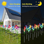 Solar Lights Outdoor Waterproof, 4 Pack Garden Decor Lights, 16 Multi-Color Changing Lily Solar Flowers for Yard Patio Pathway Decor, Gifts for Women Mom (4 Pack)