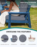 Outdoor Sofa Set of 2 with Blue HDPE Frame and Grey Cushions