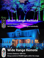 Landscape Spotlights, 24 Pack 12W RGBW Color Changing, Black Aluminum