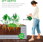 Best Choice Products 8x2x2ft Raised Outdoor Metal Garden Bed, Deep Root Box Planter for Vegetables, Flowers, Herbs, 240 Gallon Capacity, 100% Non Toxic Materials - Moonlight Gray