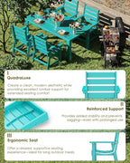 GREENVINES Outdoor Dining Chair | HDPE | Patio Chairs | All-Weather | Aqua