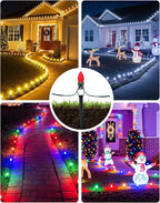 100-Pack Plastic Light Stakes, 7.5 Inch Christmas Yard Stakes for C7 C9 Christmas Lights Outdoor, Universal Yard Stakes for Outdoor Holiday Lights Use on Garden Lawn Patio Path Walkway – Black