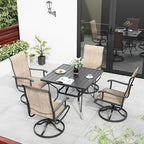 Pamapic Textilene Outdoor Dining Chair 1 Piece, Perfect for Garden, Backyard, Poolside, Patio, Beige