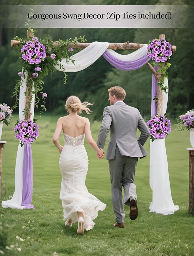 Artificial Flower Balls, Lilac Silk Roses for Wedding Centerpieces