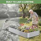3 Pack 6x3FT Corrugated Galvanized Steel Raised Garden Bed Outdoor, Metal Above Ground Garden Bed for Vegetables and Flowers, Raised Beds for Gardening