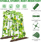 Cucumber Trellis for Raised Bed, U-Shape Garden Trellis for Climbing Plants Outdoor, Metal Arch Trellis for Vegetables, Plant Support for Tomato, Pea, Zucchini(31.5" L×30" W×47.2" H-Small)