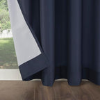 Sun Zero Marina Indoor/Outdoor UV Protectant Energy Efficient Grommet Curtain Panel, 54" x 108", Navy Blue
