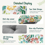 4 Pack Outdoor Chaise Lounge Chair Cushion 75.1 x 22.8 x 4.7 Inches 100% Waterproof Replacement Cotton Patio Pool Lounge Chair Cushion for Outdoor Furniture with Ties, Green Coconut Tree