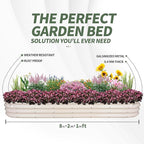 1MORE Galvanized Raised Garden Bed- Planter Garden Boxes Outdoor, Raised Beds for Gardening,Metal Garden Bed Kit for Vegetables Flower, Planter Raised Beds.8x2x1ft White-2pcs