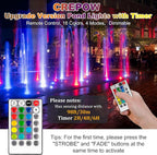 RGB Pond Lights with Timer, LED Underwater Submersible Colorful Landscape Spotlights, 98ft Remote Control IP68 Waterproof Fountain Lights for Fish Aquarium Tank Garden Yard Pool (Set of 6)