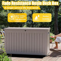 Deck Box in Grey Resin, 280 Gallon Lockable Outdoor Storage