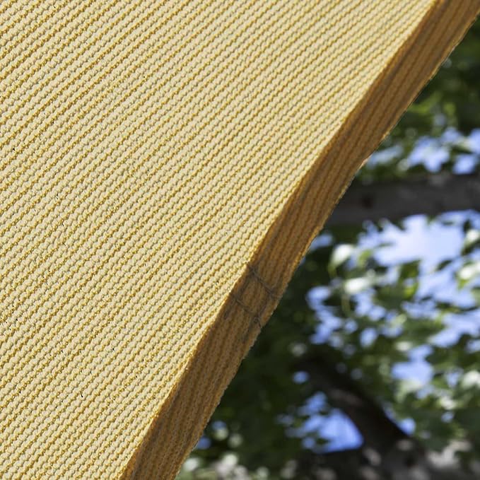 Amgo 20' x 20' x 28.3' Sand Beige Right Triangle Sun Shade Sail UPF50+ Canopy Awning AGSLT, 95% UV Blockage, Water & Air Permeable, 200GSM Heavy Duty Commercial and Residential (We Make Custom Sizes)