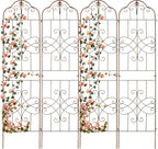 hogardeck 4 Packs 84 * 19 inch Metal Garden Trellis for Climbing Plants Outdoor,Heavy Duty,Coating Rustproof Trellis for Rose, Vegetable, Flowers, Expandable,Perfect for Training Climbing Plants