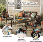 Cushion Covers 14-Piece Stretch Outdoor Set, Floral, Cover Only