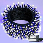 String Lights 200 LED 66 ft Outdoor Waterproof, Blue and White