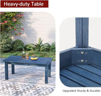 Stoog Outdoor Coffee Table, All-weahter Patio Side Table for Outside, Backyard, Porch, Garden, Balcony & Living Room, Blue