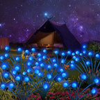 Kohlrabi Solar Garden Lights Outdoor, 6 Pack 60 LED Blue Firefly Lights Waterproof, Sway by Wind, Solar Wind Swaying Light for Yard Patio Backyard Garden Planter Flower Bed Pathway Decoration