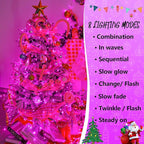 String Lights 165ft 500 LED Pink, Waterproof with Memory and Timer