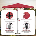 Simple Deluxe 9' Patio Umbrella Outdoor Table Market Yard Umbrella with Push Button Tilt/Crank