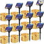 12 Pack Solar String Lights Outdoor, Total 960LED 396FT Solar Fairy Twinkle Lights Outdoor Waterproof 8 Modes Copper Wire Solar Lights for Outside Garden Patio Tree Christmas Wedding Party Decor