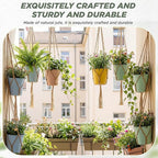 EBOOT 2 Pack 33 Inch Large Macrame Plant Hanger Rope to Hang Flower Pot Plant Holder for Indoor Outdoor Decorations, 4 Legs (Linen Color)
