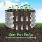 2 Pack 2x2x1ft Round Galvanized Raised Garden Bed Kits, Raised Garden Beds Metal Planter Outdoor Easy Assembly Garden Bed for Planting Vegetables, Fruits & Flowers, Sliver