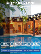String Lights: 25 ft G40 LED Globe Bulbs in Warm White for Outdoor Use