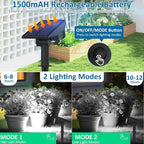 T-SUNUS Christmas Solar Spotlights White 6000K IP65 Waterproof 2-in-1 Outdoor Landscape Spot Lights Garden Light for Flag Tree Yard Driveway Porch Walkway Patio Statue Graveyard Halloween 4 Pack