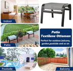 Outdoor Patio Ottoman Seat Textilene Portable Metal Footstool Portable Footrest Patio Chairs 2 Set Grey
