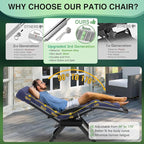 Suteck Oversized Zero Gravity Chair,33In XXL Lounge Chair w/Removable Cushion&Headrest, Reclining Camping Chair w/Upgraded Lock and Footrest, Reclining Patio Chairs Recliner for Indoor Outdoor,500LB