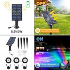 Solar Pond Lights, 18 LED Super Bright RGB LED Underwater Spotlights Color Changing Submersible Pond Light IP68 Waterproof Fountain Lights for Fish Aquarium Tank Garden Yard Pool (3-in-1)