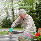 Oval Galvanized Planter Box, Metal Raised Garden Bed - 0.8MM Thick- Ideal for Outdoor Gardening and Planting of Vegetables Flowers Fruits Succulent Plants and Others (Silver, 5X2.7X1 FT)
