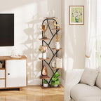 Plant Stand Indoor With Grow Lights - Corner Plant Stand For Indoor Plants, 51" Lighted Plant Shelf Indoor, 8 Tiered Tall Flower Holder, Dsiplay Rack For Living Room, Hallway, Home Décor