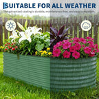 Garvee Galvanized Raised Garden Bed Outdoor, 8x4x2 ft Metal Planter Box for Flowers Vegetables, Rust-Resistant Raised Garden Beds for Gardening, Easy Assembly Outdoor Garden Box & Planters, Green