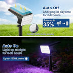 LANSOW Solar Spot Lights Outdoor Color Changing, 2 Pack/7 Modes Waterproof Solar Christmas Landscape Spotlights, LED Solar Powered Flood Lights for Yard Garden Pathway Outside Halloween, Auto ON/Off