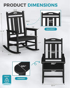 Oversized Outdoor Rocking Chairs Set of 4 – Black