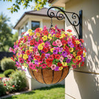 Alupssuc 24 Bundles Artificial Flowers for Outdoors Decoration, UV Resistant Silk Faux Daisy Flora Spring Fake Plastic Plants Greenery for Outside Indoor Yard Home Porch Window Box Decor, Mix 5 Colors