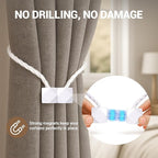 Hion Magnetic Curtain Tiebacks White 6 Pack, Curtain Tiebacks Buckles Holdbacks Holders Hooks Clip for Home Bedroom Office Decorative Thick or Thin Curtain