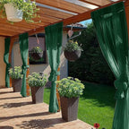 SpaceDresser Waterproof Outdoor Sheer Curtains for Patio - 2 Panels Rod Pocket Indoor Voile Sheer Curtain for Living Room,52W x 120L inch,Foliage Green