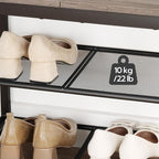 HOOBRO Shoe Bench, 3-Tier Shoe Rack, Industrial Shoe Organizer Storage Bench, 19.7 inches Entry Bench with Mesh Shelves, for Entryway, Living Room, Hallway, Easy Assembly, Greige BG50HX01
