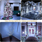 Cool White ⇋ Multicolor 66Ft 200LED Christmas Fairy Lights Plug in with Remote, Waterproof String Lights Outdoor Indoor 8 Modes with Timer, Twinkle Lights for Girl's Room Garden Christmas Decorations