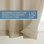 TOWN & COUNTRY BASICS Cabana Solid Heavyweight Indoor Outdoor Curtains, Light Filtering Opacity with Grommet Top, Water Repellent, 2-Pack Set, 54"x84", Taupe