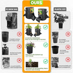 [Upgraded] 4Pcs 15 Gallon Potato Grow Bags with Unique Harvest Window & Visible Window, Non-Woven Planter Pot with Sturdy Handle, Potato Growing Container, Plant Garden Bags to Grow Vegetables, Tomato