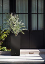 Veradek Block Series Pedestal Planter - Tall Planter for Indoor or Outdoor Front Porch | All-Weather Use with Removable Insert Bucket | Modern Décor for Flowers, Tall Trees, Faux Plants